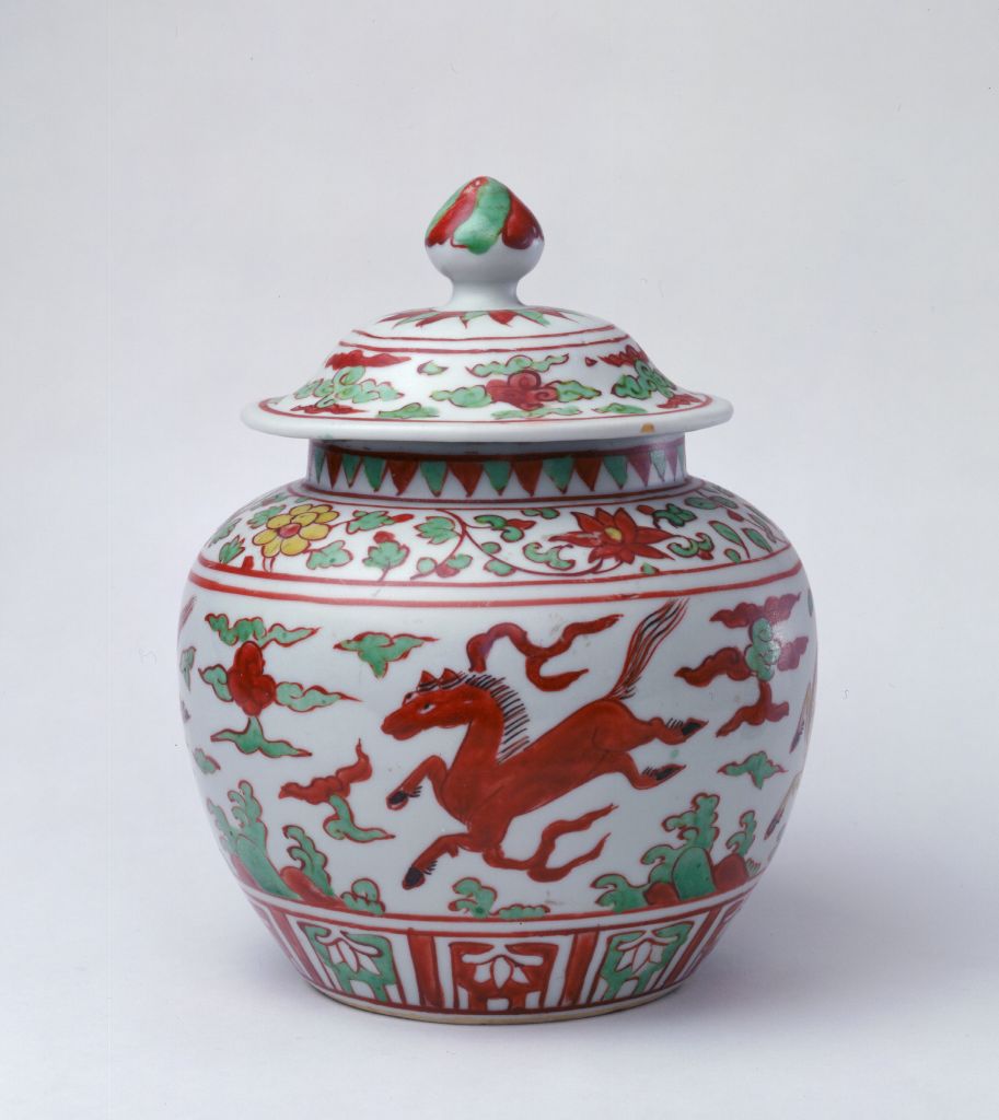 图片[1]-Five-color Tianma covered pot-China Archive